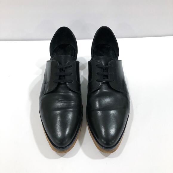 Freda Salvador Will D'Orsay Platform Black Leather Loafers - Picture 7 of 12